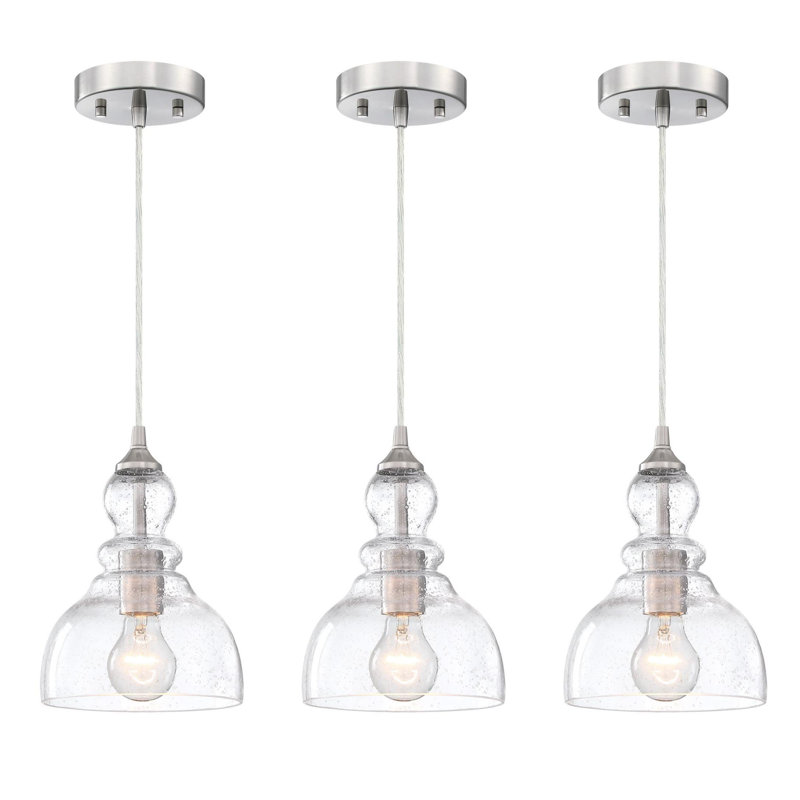Breakwater Bay Dahab 3 Light Nickel Teardrop Pendant Wayfair